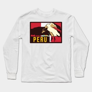 Peru Flag Condor Peruvian Sur Andes Inca Machu Picchu Lima Alapca Long Sleeve T-Shirt